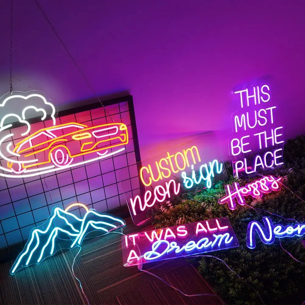 Biển Neon Led Uốn Cong Tròn Thiết Kế Mới Theo Yêu Cầu Giao Hàng Giảm Giá Trong Kho