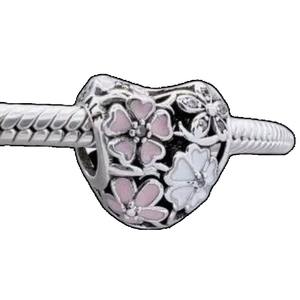 Pulsera y Collar de Perlas de Agua Dulce de Plata 925 de Lujo con Colgante de Corazón, Flor, Letra y Lazo de Circonita Rosa DIY para Mujer - Regalo - Product Image 6