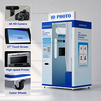 Kiosque photo d'identité automatique avec traitement de portrait par IA pour centre de services étudiants sur campus universitaire