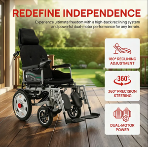 Fauteuils roulants électriques pliants légers à dossier haut, confortables et adaptés aux personnes âgées et handicapées, pour l'extérieur - Product Image 4