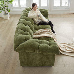 Fabric Convertible Modern Comfort Deep Seat <b>Sofa</b> Set Upholstered Fluffy Cloud <b>Sofa</b> for Apartment & Hotel <b>Living</b> <b>Rooms</b> - Product Image 2