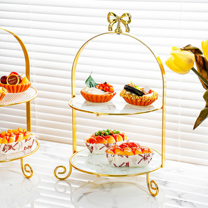 Plateau à bonbons nordique réception ménage salon gâteau support dés multicouche fruits trois couches affichage - Product Image 4