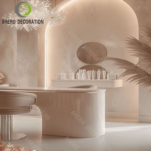 हाई-एंड परफ्यूम/सैलून/त्वचा देखभाल की दुकान इंटीरियर डिजाइन रिसेप्शन सैलून दर्पण के साथ एलईडी लाइट फर्नीचर - Product Image 2