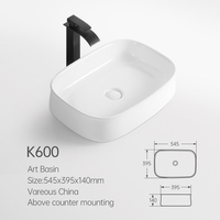 Sanitaire Céramique Blanche Lavabo Salle De Bain Vasque Salle De Bain Luxe Table Top Art Lavabo