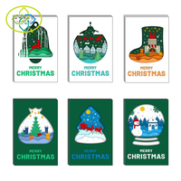 Ensemble de cartes de Noël élégantes, design rétro magnifique, couleurs et tailles personnalisées, impression numérique, cartes de vœux pour Noël