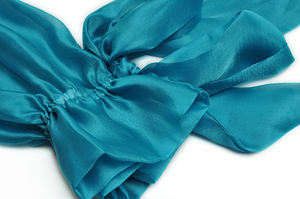 Robe longue bleue de soirée pour femmes, automne hiver <span class=keywords><strong>2022</strong></span>, col montant, nœud décoratif, manches longues, élégante, longue, bleue, Maxi, robe de Festival - Product Image 4