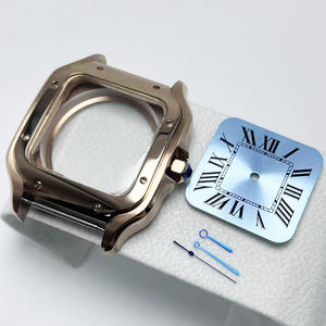 Caja Cuadrada Impermeable <span class=keywords><strong>de</strong></span> Oro Rosa <span class=keywords><strong>de</strong></span> Alta Calidad con Esferas <span class=keywords><strong>de</strong></span> 38 mm y 27 mm, Apta para el Movimiento NH35, para Producción ODM/OEM - Product Image 1