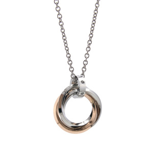 Collier pour homme en acier inoxydable 2026, trois anneaux entrelacés, chaîne anti-ternissement, vente en gros, haute qualité MGXL592 - Product Image 5