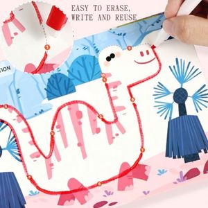 Cahier d'exercices de pré-écriture pour la maternelle : Puzzle de traçage, formes de dinosaures et animaux, livre d'activités de contrôle du stylo - Product Image 2