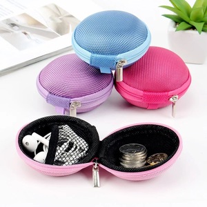 กล่องเก็บของทรงกลมผ้าอ็อกซ์ฟอร์ด EVA พร้อมซิปสำหรับหูฟัง สายชาร์จ อุปกรณ์ดิจิตอล 3C ป้องกันสีสันหลากหลาย - Product Image 3