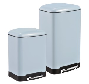 Basics pattumiera a pedale con chiusura ammortizzata a forma quadrata in acciaio inossidabile con pedale a barra in acciaio - Product Image 5