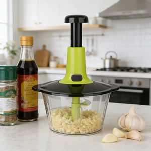 Utensilios de Cocina, Cortador de Alimentos Manual Multifunción, Picador de Verduras y Carne con Recipiente - Product Image 3