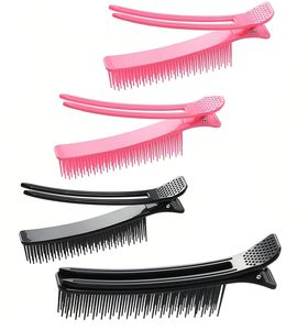 Pinces de Coiffure Professionnelles Noires et Roses en Gros, Pinces à <span class=keywords><strong>Cheveux</strong></span> pour Salon, Outils de Coiffure, Pinces de Séparation avec Logo Personnalisé - Product Image 1