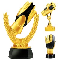 Trophée de gardien de but de football personnalisé, meilleur trophée de gardien de but, trophée gant d'or avec figurine en forme de gant