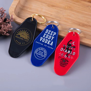 <span class=keywords><strong>Porte</strong></span>-clés en gros coloré, avec étiquette losange, logo personnalisé, promotionnel, style motel vintage, en plastique acrylique vierge - Product Image 3