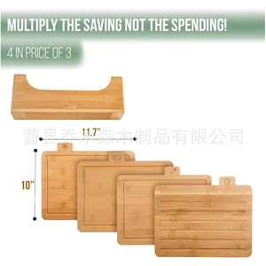 Bamboo Categorized Cutting Board <b>Set</b> Anti Bacterial Rectangle For Kitchen Use - Product Image 3