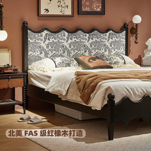 Ensemble de lit Queen en bois massif de luxe italien, robuste, élégant, meubles de chambre à coucher en bois ancien, comprend des lits doubles, des lits complets, des antiquités, lit en bois - Product Image 2