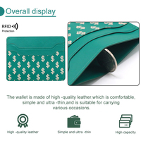 Dompet Kartu Nama Bisnis Kulit PU Desain Pola Logo Sendiri Premium Anti RFID Minimalis untuk Pria Wanita