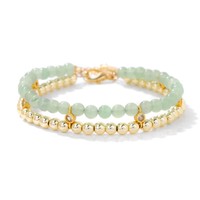 Zooying nouveau Bracelet double couche de perles coupées de 4mm un Bracelet double couche accessoire polyvalent fabriqué à la main en pierre biliaire noire dorée