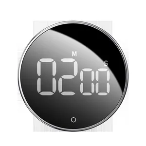 Relógio de estudante pequeno temporizador de cozinha, temporizador digital com tela lcd, atração magnética redonda, 99 minutos e 55 segundos, temporizador de cozinha
