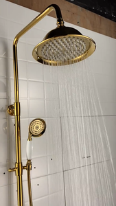 Juego de <span class=keywords><strong>Ducha</strong></span> de Baño Montado en la Pared, Dorado, de Latón - Product Image 4