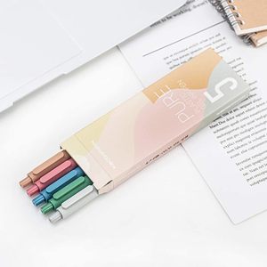 Stylos à encre gel rétractables Kaco Pure, recharges d'encre de couleur Morandi, pointe extra fine 0,5 mm, lot de 5, stylos au toucher doux - Product Image 5