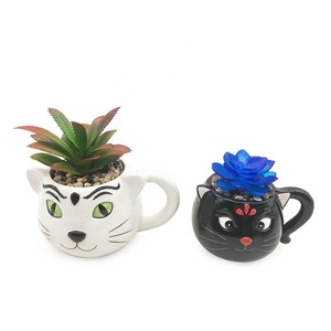 All'ingrosso hanno naso rosso bella forma felina vasi di <span class=keywords><strong>fiori</strong></span> <span class=keywords><strong>in</strong></span> ceramica con manico di Halloween vasi di <span class=keywords><strong>fiori</strong></span> decorazione - Product Image 1