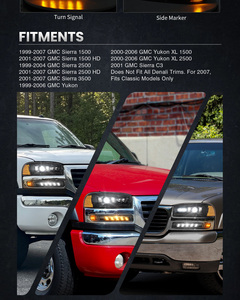 Faros Delanteros de Repuesto con Reflector Ámbar para GMC Sierra 1500 GMT800 <span class=keywords><strong>C3</strong></span> 99-06, para Yukon XL 00-06, Sierra 1500 Classic 2007 - Product Image 6