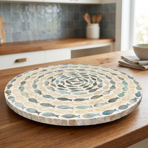Elegante Soporte para Postres con Incrustaciones de Madreperla y Mosaico de Conchas, Estilo Art Deco, con Tamaño y Color Personalizables, Material MDF, Vietnam - Product Image 3