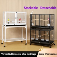 Grande cage à oiseaux en acier inoxydable, style moderne classique, solide, ouverte, pour l'élevage, détachable, pour usage extérieur et intérieur