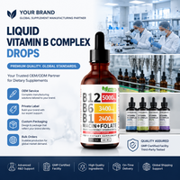 Vitamina B Complejo Sublingual de Marca Privada, Líquido 60ml, Gotas de Vitamina B6 B12, Almacén en EE. UU.