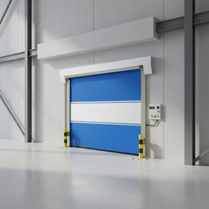 <span class=keywords><strong>Porte</strong></span> à enroulement en PVC isolée motorisée à grande vitesse, sur mesure pour usine, pour entrepôt industriel, hermétique, vente en gros - Product Image 4