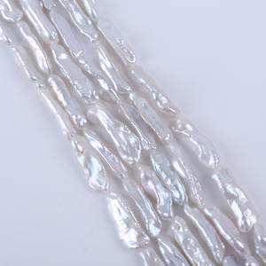 Cuentas de Perla de Imitación de Agua Dulce Natural, Blancas, de 8-10 mm, con Orificio Recto, para Collar DIY, Producto Semiterminado, Sueltas - Product Image 4