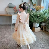 Gaun Anak Perempuan untuk Musim Gugur dan Musim Dingin, Gaya Baru yang Modis, Pakaian Anak-anak, Gaun Putri Gaya Musim Gugur