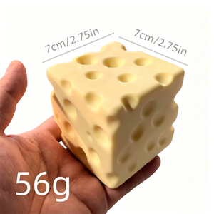 Bloc de fromage en plastique écologique de 7 cm, motif cœur, ultra-doux, à rebond lent, jouet anti-stress en forme de gâteau, décoration de bureau DIY - Product Image 2
