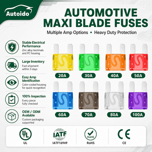 GFEFUSE GF-C Maxi Blade Fuse Zinc Alloy Base 32V <strong>DC</strong> Fast Acting Plug in Overload Protector Motorcycle RV Camper Boat Equipment - Product Image 1