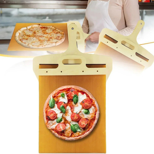 Pelle à pizza coulissante avec manche en bois amovible, spatule à pizza antiadhésive pour la cuisson au four à domicile, plaque de glissement pour desserts - Product Image 3