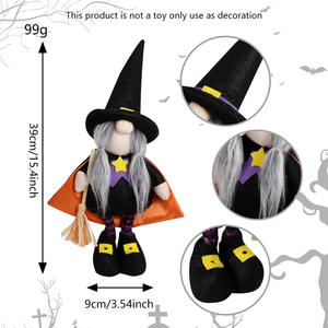 Nuevas decoraciones de Halloween, sombrero puntiagudo, muñecos de Gnomo de jardín, capa de bruja, muñecos de Halloween, adorno, decoraciones para fiestas en casa, exhibición - Product Image 6