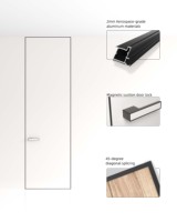 Porte intérieure insonorisée en aluminium et bois 45 mm |   Porte de chambre d'hôtel en bois massif et cadre en aluminium |   Conception sans cadre sur mesure