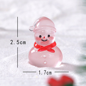 ตุ๊กตาหิมะขนาดเล็กหลากสีสัน โปร่งใส ทนทาน วาดด้วยมือ น่ารัก ของตกแต่งเรซิ่นคริสต์มาส ของประดับตกแต่งวันหยุด งานฝีมือ DIY - Product Image 2