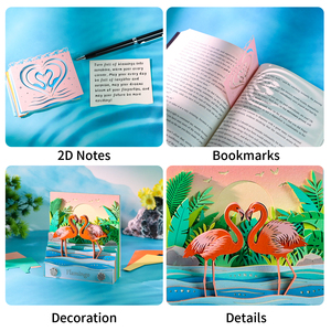 Bloc de Notas 2D con Diseño de Flamenco, Bloc de Notas de Papel Tallado en 2D, Calendario Artístico, Bloc de Notas Adhesivo para Oficina, Hogar y Regalos - Product Image 5