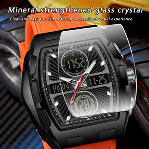 Montre numérique pour homme SANDA 6203, forme tonneau, sport de plein air, multifonction, compte à rebours, lumineuse, étanche, montre-bracelet pour adolescents - Product Image 5