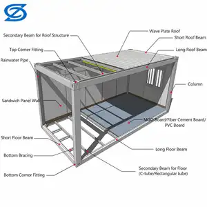 カスタマイズ可能なプレハブフラットパックコンテナパーク公衆トイレ可動式メンズ洗面所建設現場用の一時的なトイレ