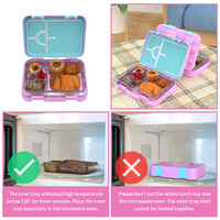 Boîte à lunch étanche boîte à lunch pour enfants bento en tritan à 6 compartiments avec logo personnalisé