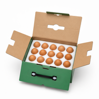 RDY Umweltfreundliche Wellpappe-Eierverpackungsbox mit Griff, Schützende Papierfaser-Eierkartonschale für Eiertransport