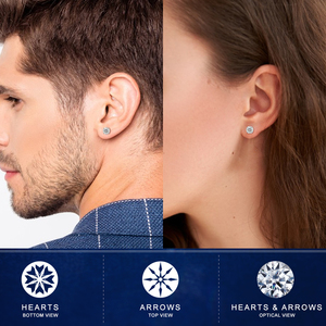 Boucles <span class=keywords><strong>d</strong></span>'oreilles en or véritable 10K pour <span class=keywords><strong>homme</strong></span>, <span class=keywords><strong>pas</strong></span> <span class=keywords><strong>cher</strong></span>, 8 flèches, 8 cœurs, couleur <span class=keywords><strong>D</strong></span>, VVS, Moissanite, <span class=keywords><strong>diamant</strong></span>, classique, 4 broches - Product Image 2