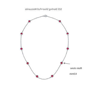 Collares de Joyería Fina Personalizados Unisex con Cadenas de Moissanita de Silicona Redonda Creada en Laboratorio, a la Última Moda - Product Image 6