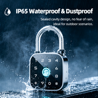 Cadenas intelligent IP65 avec application Tuya, accès par Bluetooth, carte PIN et clé pour la sécurité extérieure
