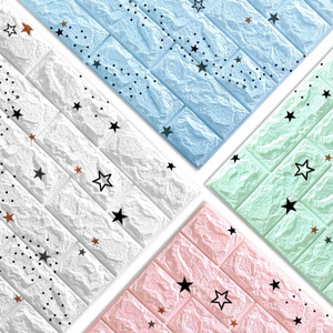 Phòng trẻ em túi mềm chống va chạm phim hoạt hình XPE 3D bọt tường Giấy DIY trang trí nhà - Product Image 6