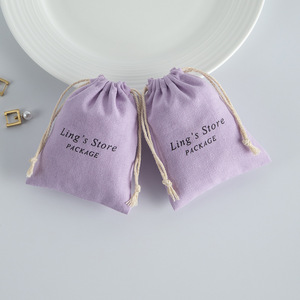 Elegant <b>Cheap</b> Natural Cotton Jewelry Pouch Custom Logo Printed Canvas <b>Gift</b> Drawstring <b>Bag</b> for Christmas - Product Image 5